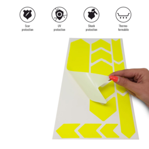 Fiets frame bescherming stickerset neon geel